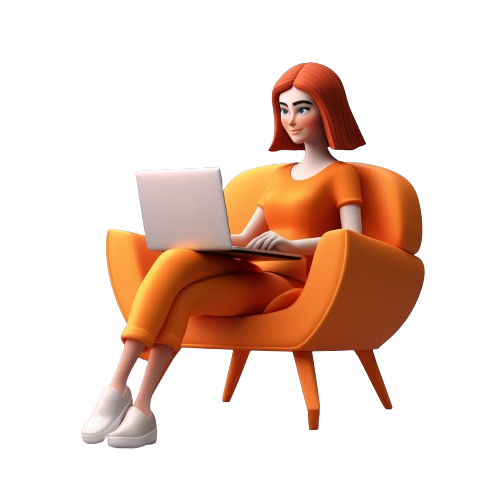 3d rendering cartoon like woman working computer removebg preview